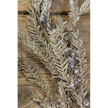 Silver Bell Glitter Pine Wreath - The Fox Decor